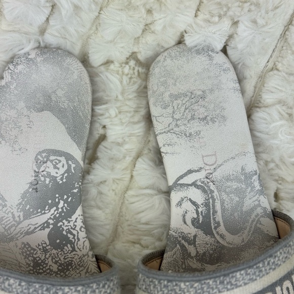 Dior Women's Size 38 Slide Embroidered Cotton - Picture 6 of 11